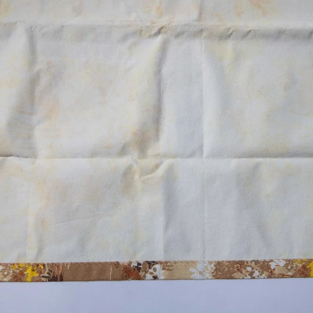 2 Vintage Retro 70s Pinch Pleat Floral Curtain Panels 82